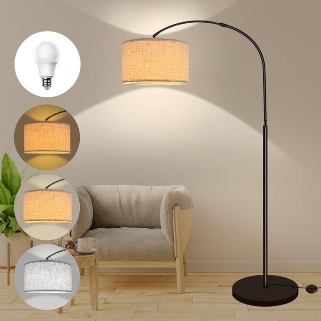 Lampadaire Design Moderne, Smart WiFi, RGB Dimmable, Télécommande & Voix, Changement de Couleur, Lampe Arc Élégante E27 9W pour Salon
