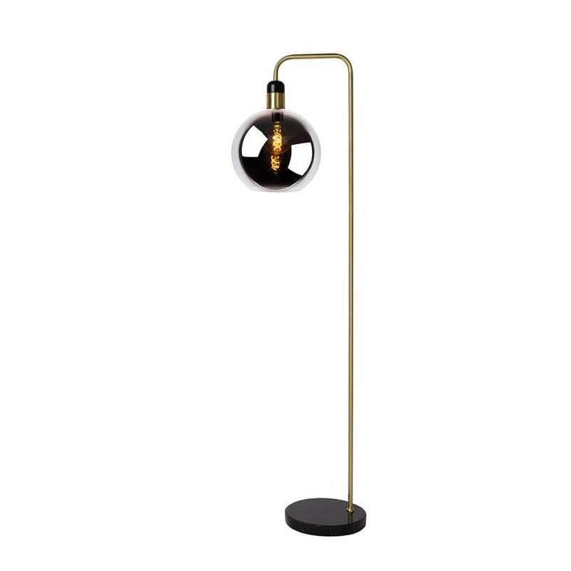 Lampa podłogowa stojąca Julius czarno-złota 1xE27x25W wym: 158 x 28 x 44 cm szkło Lucide