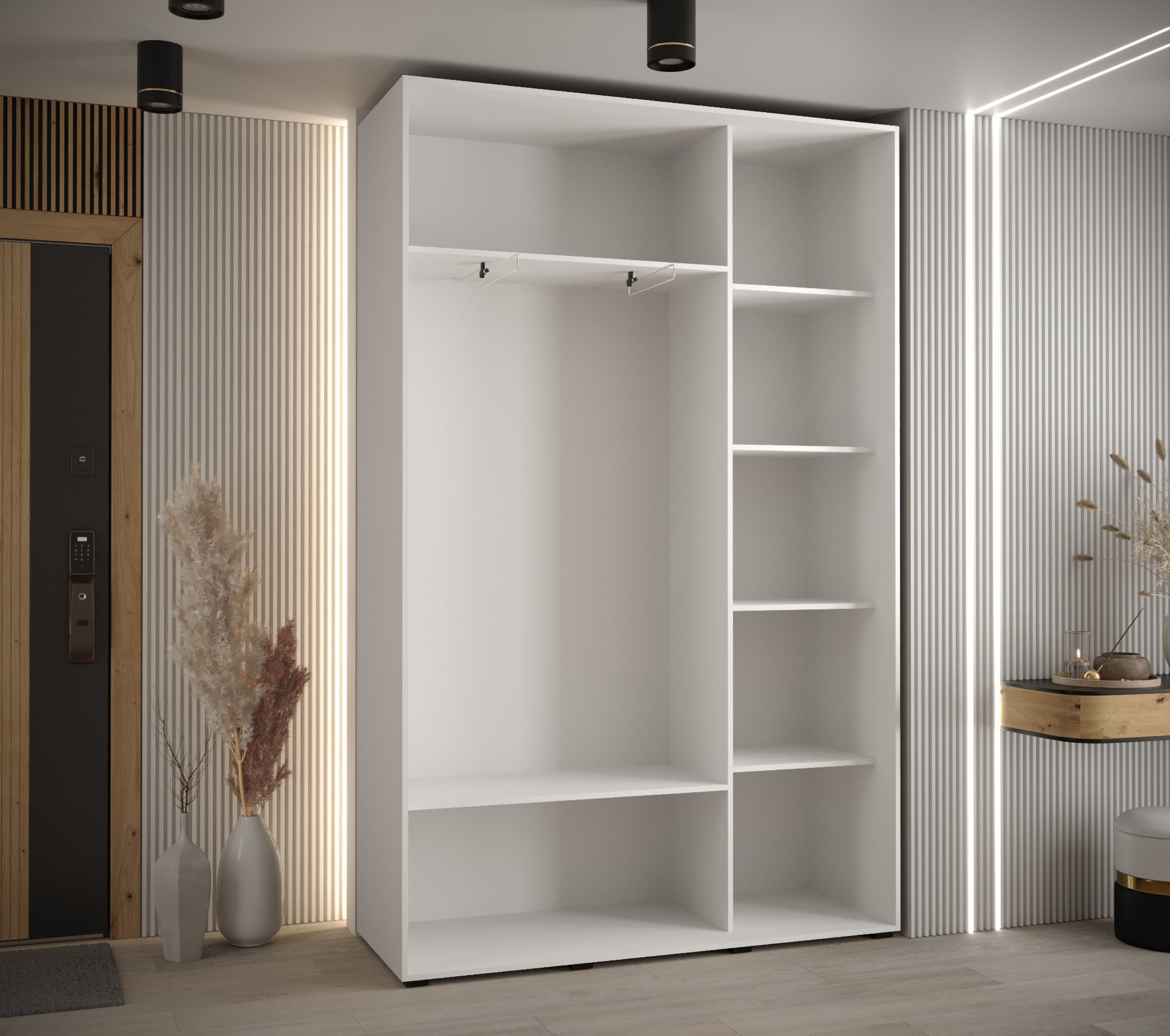 Szafa przesuwna z lustrem wysoka Davos 11 150 x 45 x 235,2 cm artisan + czarmy + u. srebrny - Abiks Meble - 3
