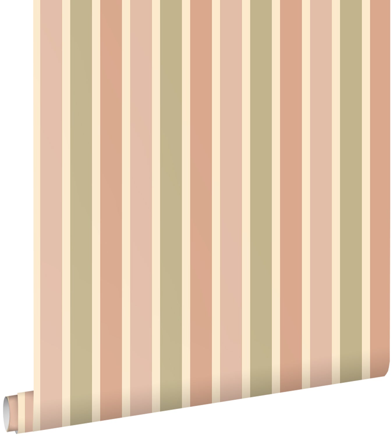 Tapeta paski terakoty różowejIzielonym - 50 x 900 cm - ESTAHOME