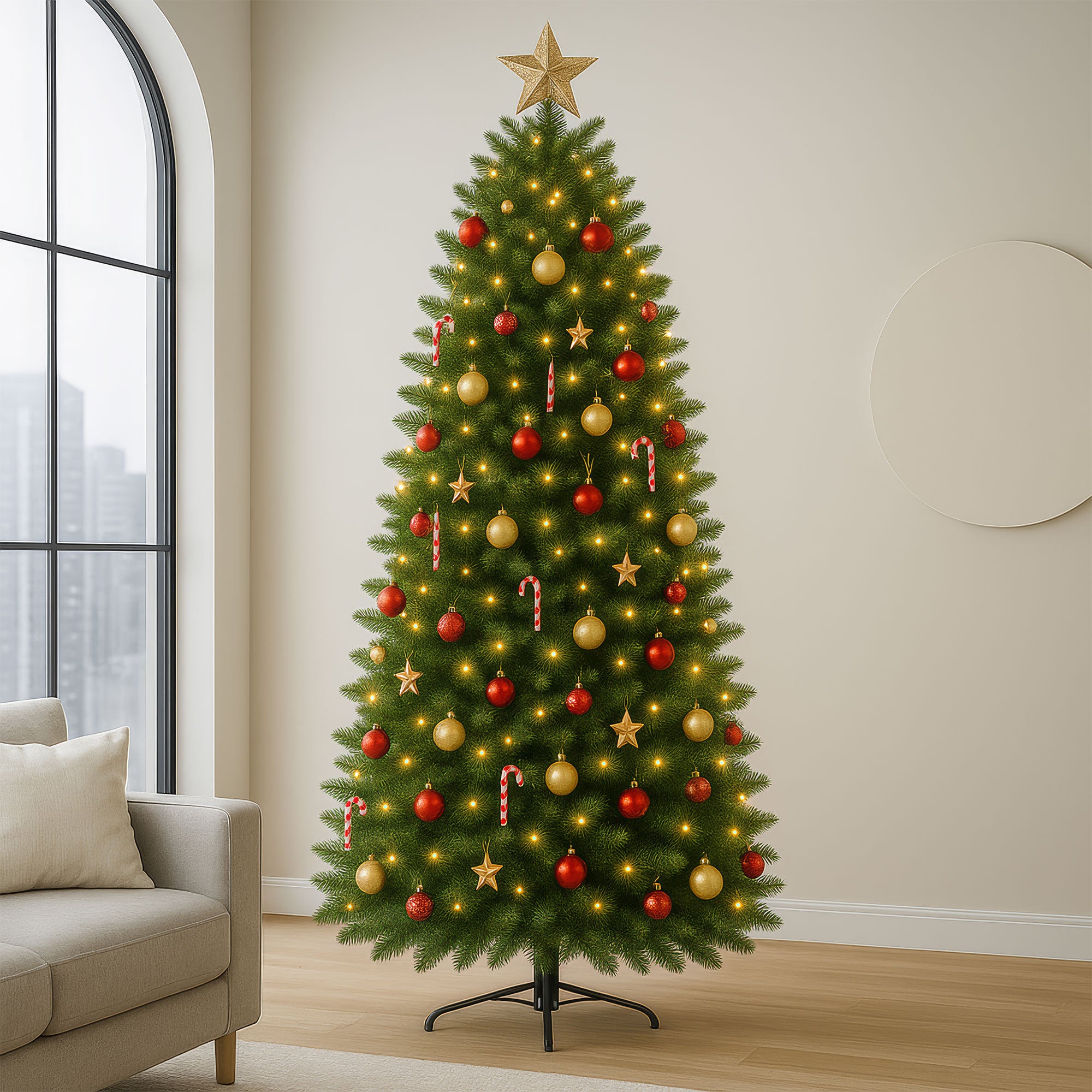 Venus - Albero di Natale effetto realistico in PE e PVC ø96x180H, 937 Punte - 2