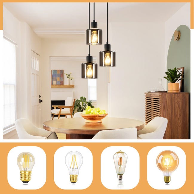 Lampadario Da Soffitto IDEGU 5 Luci, Stile Vintage Industriale, Diametro 70 Cm, Colore Nero. Portalampade E27, Senza Lampadine. Perfetto Per Soggiorno E Sala Da Pranzo.