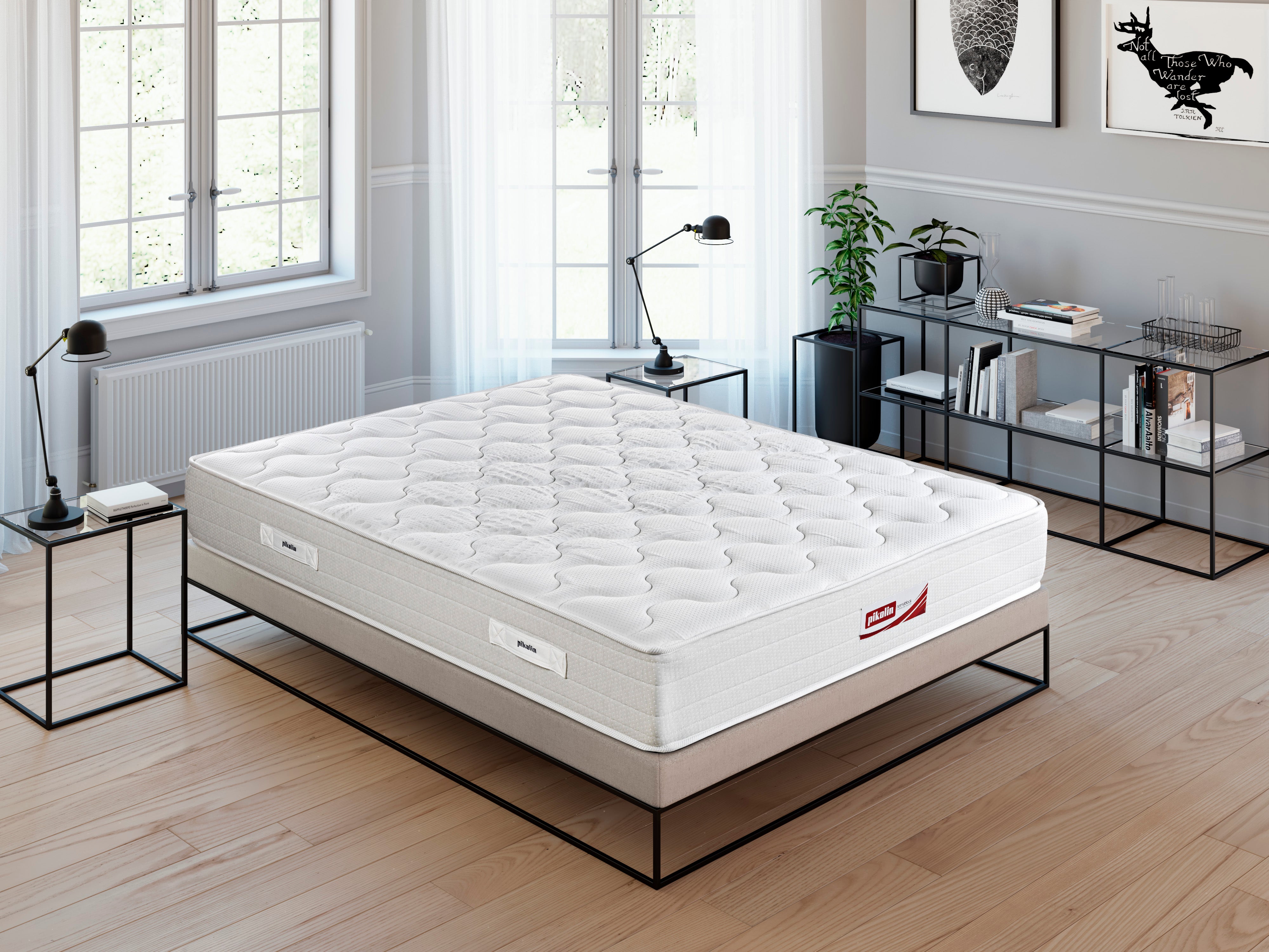 Colchón 140x182 muelles normablock 26cm pikolin confort viscofoam de 2 caras - leda