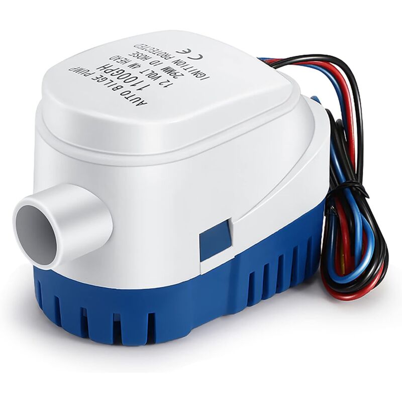 Pompe De Cale Automatique 12V – 3,8A, 1100 GPH, Submersible, Flotteur Intégré, Pour Bateaux, Piscines – PVC Et Cuivre