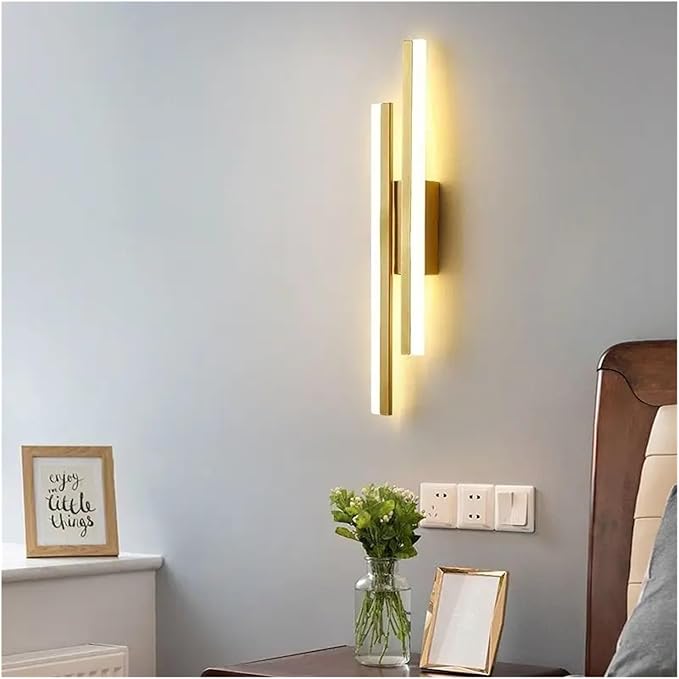 Lot de 4 appliques murales LED, lampe de chevet moderne, applique murale LED 16 W, éclairage décoratif d'intérieur, lumière blanche 6&nbsp;000 K, 48 cm - 3