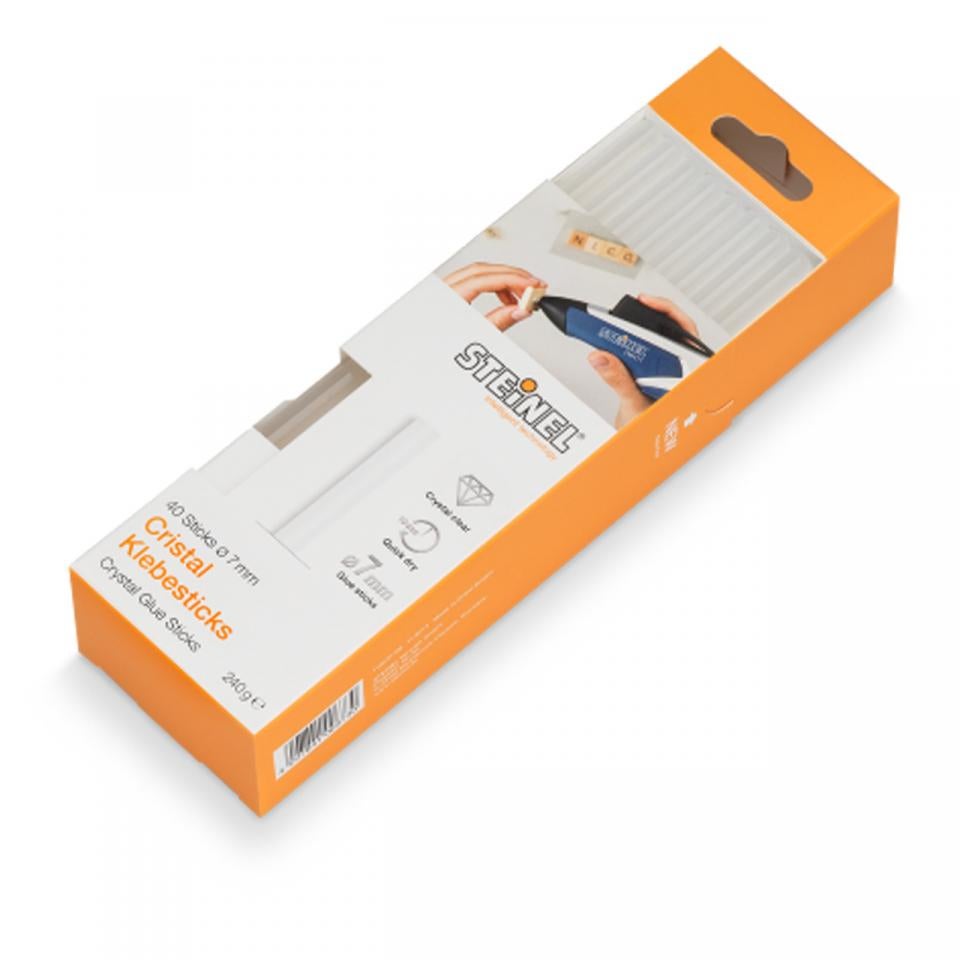 Steinel Stick Di Colla Cristal Con Diametro Di 7 Mm, Cartucce Di Colla A Caldo Lunghe 150 Mm, Collante Universale Trasparente Per Diversi Materiali, C