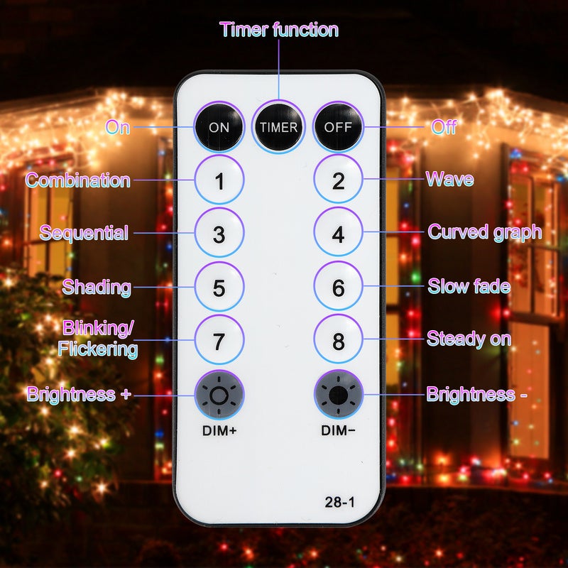 Guirlande Tube lumineux LED 20m - 8 jeux de lumière -LED Tuyau Bande IP65,Multicolore - 3