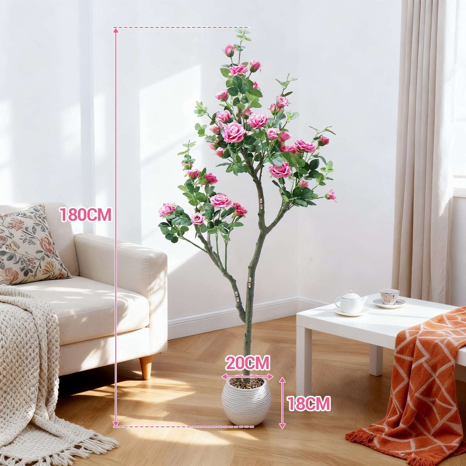 Arbre artificiel 183 cm, design réaliste, sans entretien, feuillage ...