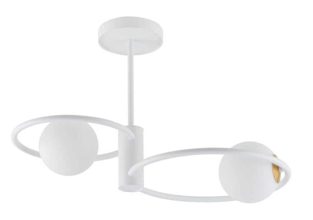 Lampa sufitowa Aqua biała 2xG9x12W podwójna szklane kule wym: 37 x 55 x 32 cm metal SIGMA