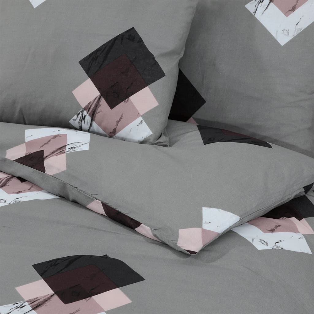 Completo copripiumino in cotone grigio 220x240 cm - 5