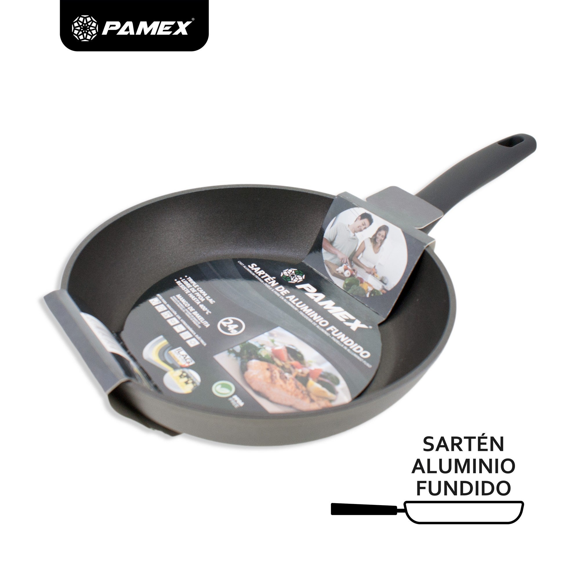 Pamex  Sartén 28 Cm De Aluminio Fundido Con Antiadherente, Apta Para Todo Tipo De Cocinas (Incluida Inducción), Libre De Pfoa, Caja 6 Uds Aluminio, Leroy Merlin