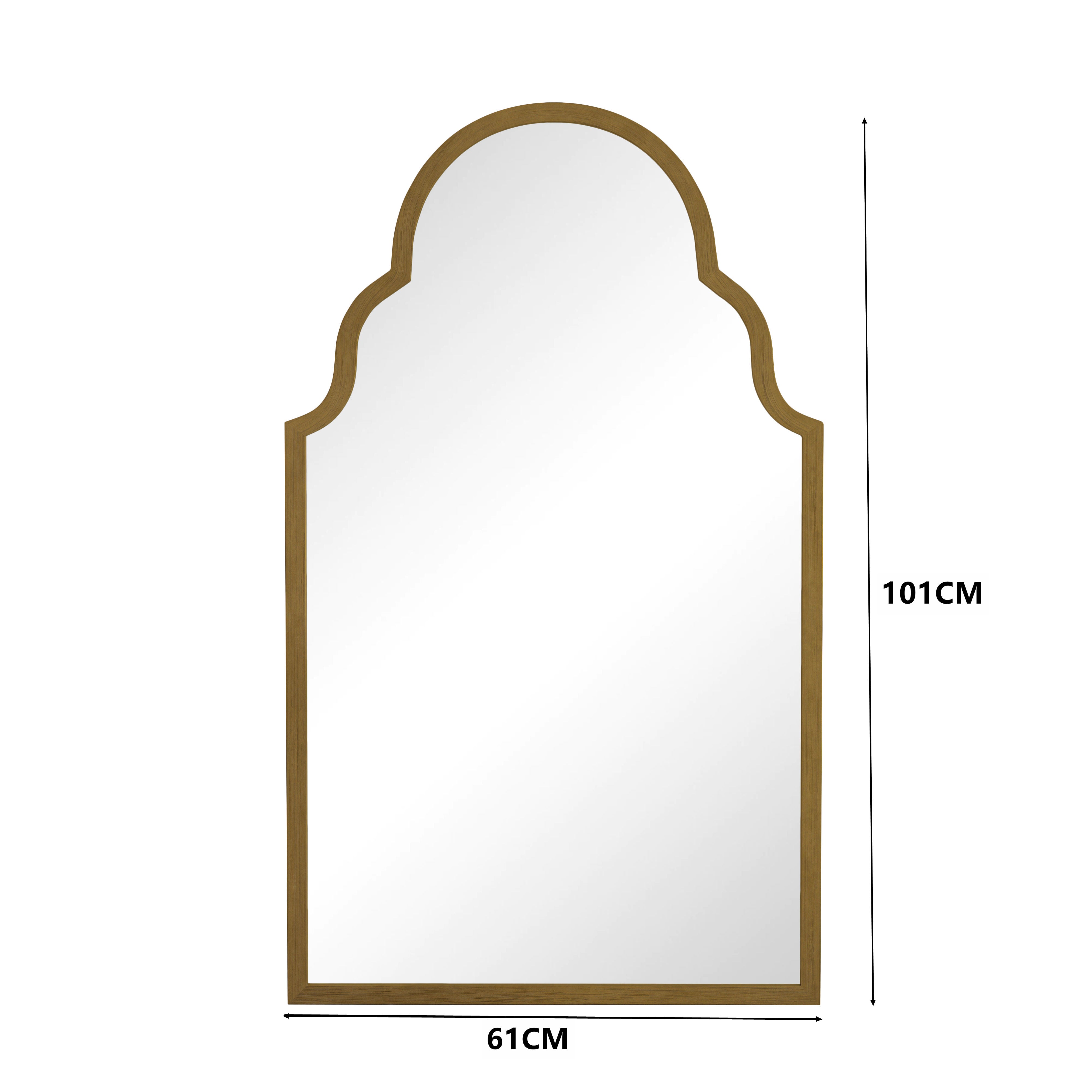 Prostokątne lustro ścienne z brązu 61x101 cm - Szkło bezpieczne w metalowej ramie - Do łazienki, salonu i sypialni - 4