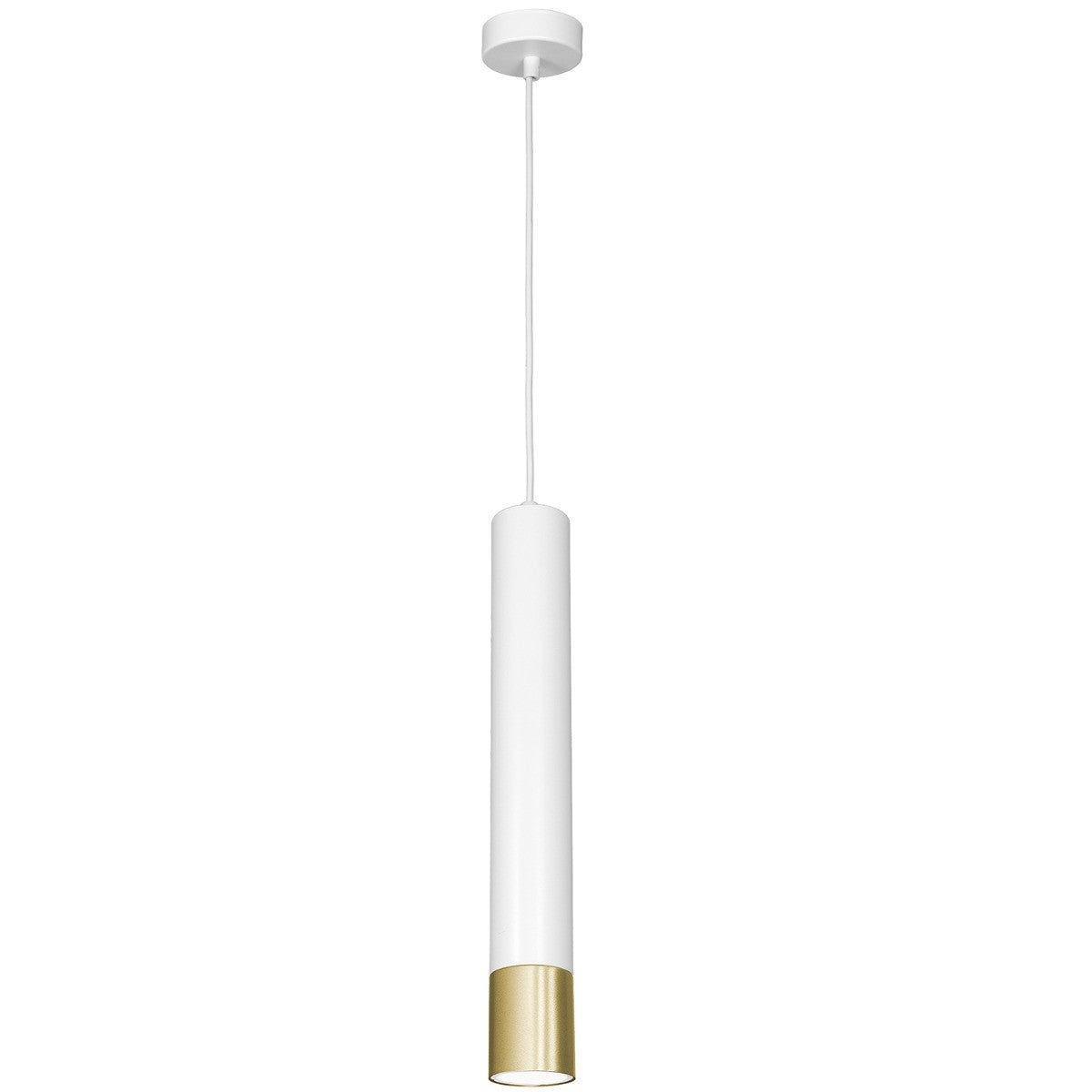 Lampa wisząca Nest biały matowa-złota 1xGU10x8W tuba wym: 110 x 8 x 8 cm metal Luminex