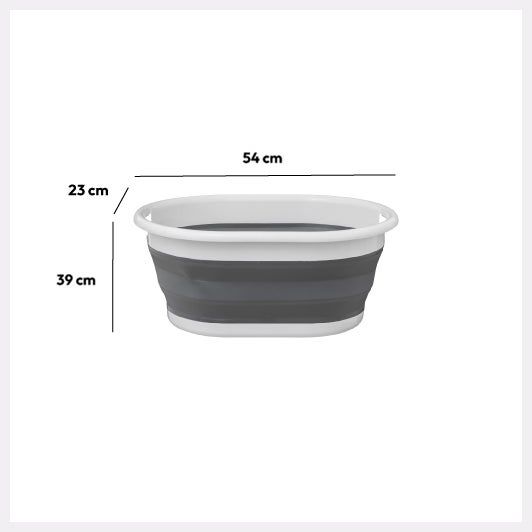 Corbeille à linge pliable 21l gris et blanc - 5five - 7