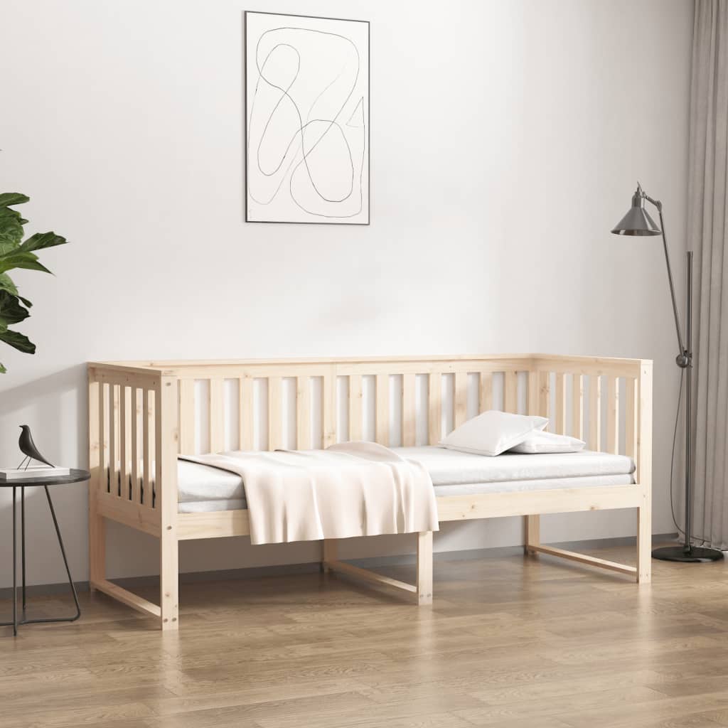 Łóżko Dzienne Drewniane Brązowe Rama Łóżka Ze Stelażem Sofa 80x200 cm