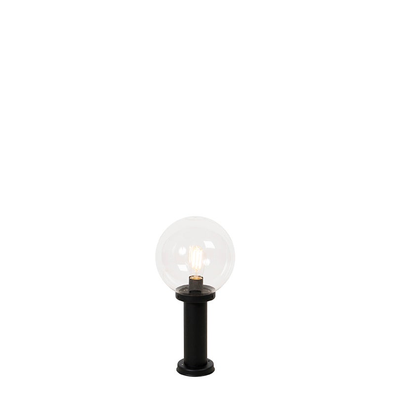 Lampa podłogowa zewnętrzna czarna z przezroczystym kloszem 50 cm IP44 - Sfera