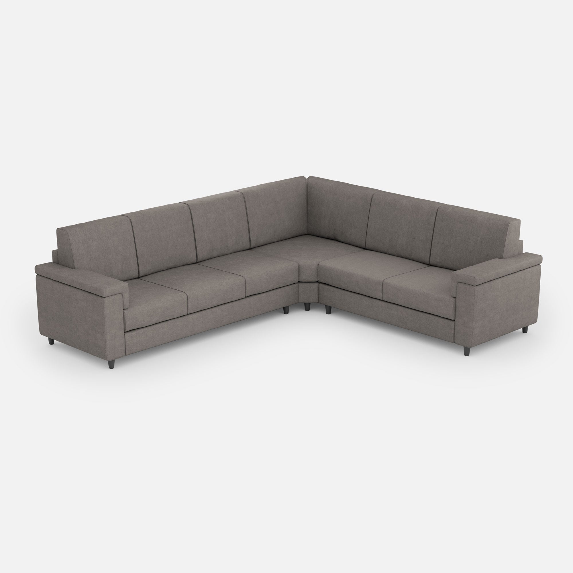 Sofá marrak de 3 plazas (tres plazas de 60 cm) + rincón + sofá mediano de 2 plazas (dos plazas de 70 cm) dimensiones exteriores l.286x246 color gris