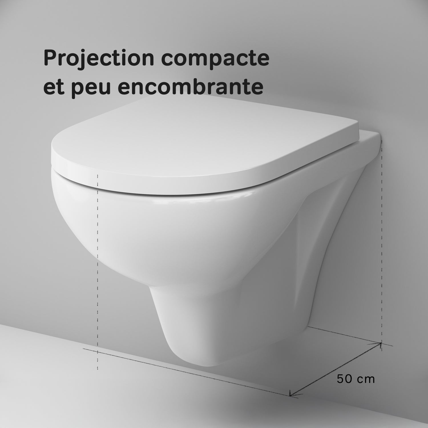 Pack WC suspendu bâti mural et cuvette Plaque Round Chrome Pack WC Bati-support AM.PM Hit - 8