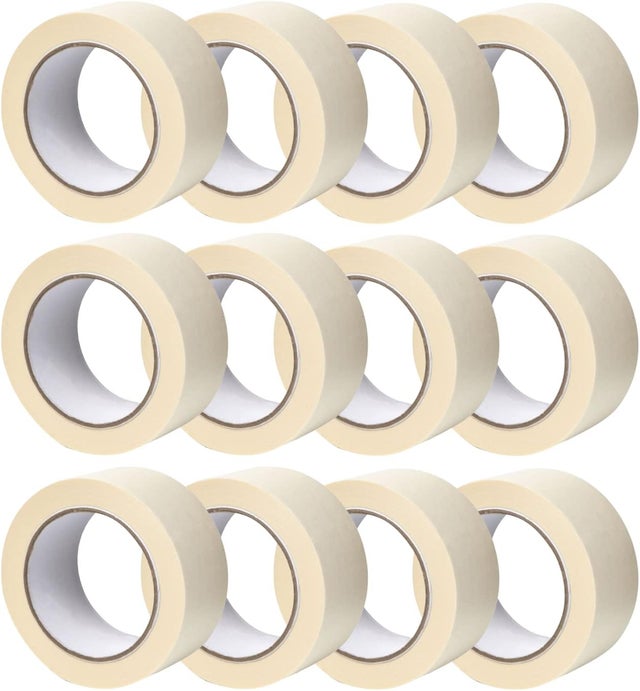 12 rouleaux de ruban de masquage 50 mm x 50 m crème
