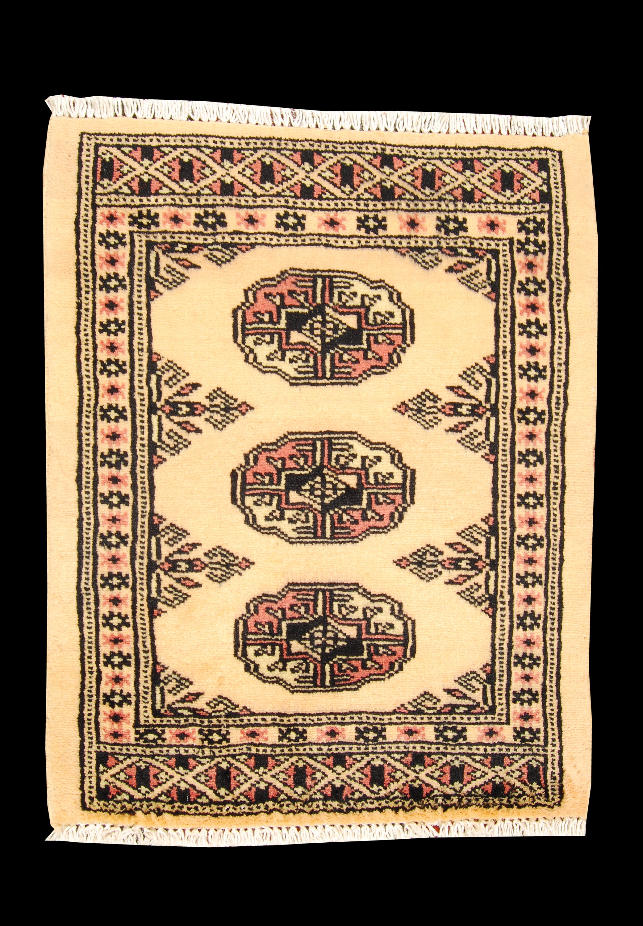 Petit Tapis Pakistanais En Laine Noué Main - 42x32 Cm - Bleu - Occasion