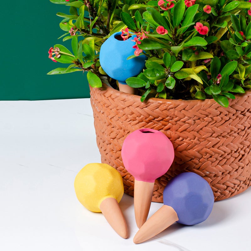 Lot de 4 goutteurs à billes polygonales – Dispositif d’arrosage automatique à goutte lente, idéal pour plantes en pot d’intérieur et d’extérieur - 8