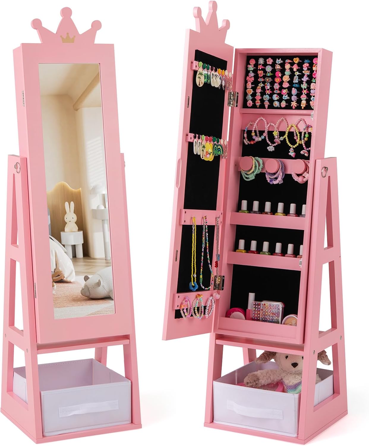 Présentoir Bijoux Bohème, Porte-bijoux Bois, Rangement Boucles Salle De Bain, Collier, Bracelets, Bagues, Cadeau Pour Elle - Un Grand Marché