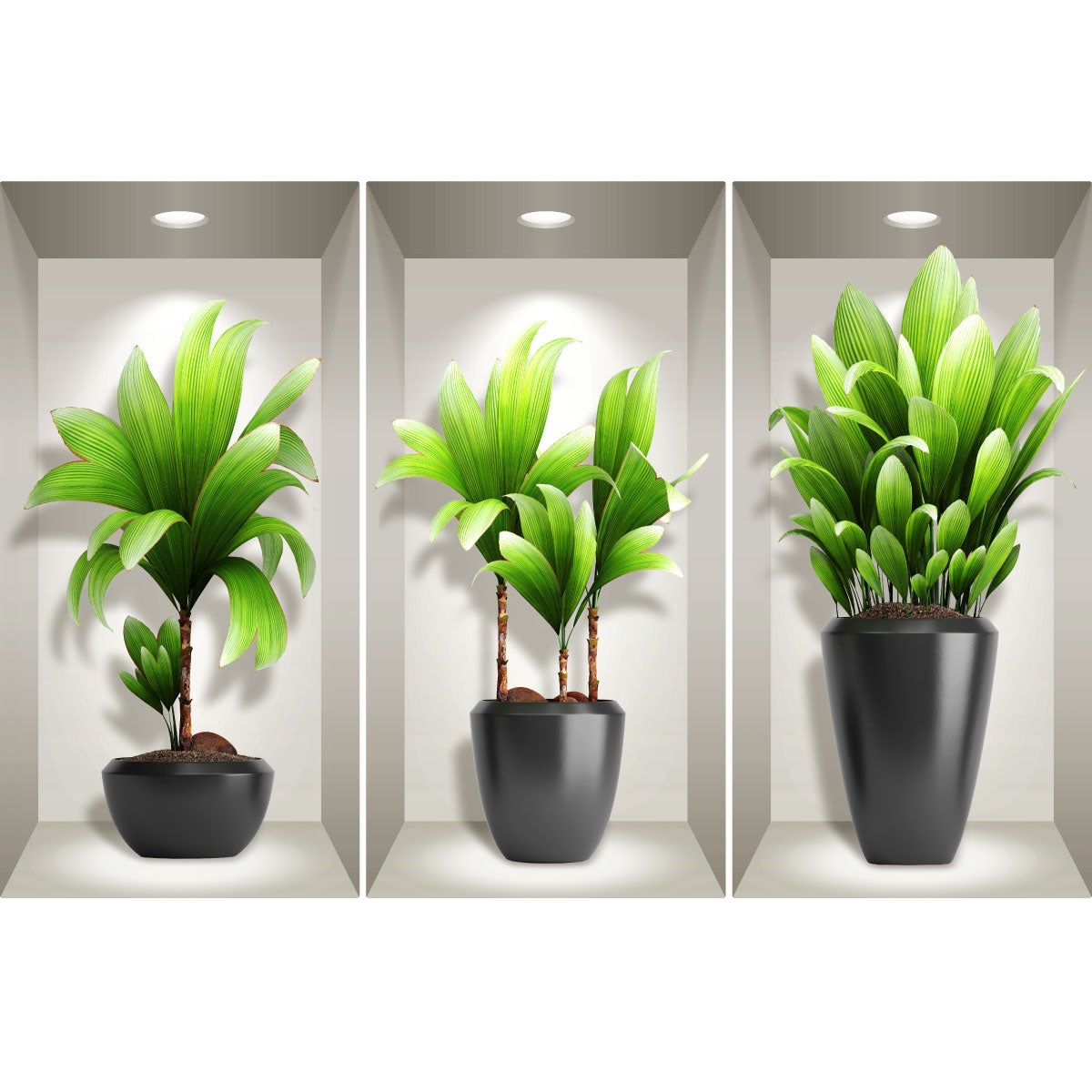 Adesivo 3D piante lunghe esotiche - Sticker adesivo - adesivi murali - 80x120cm - 4