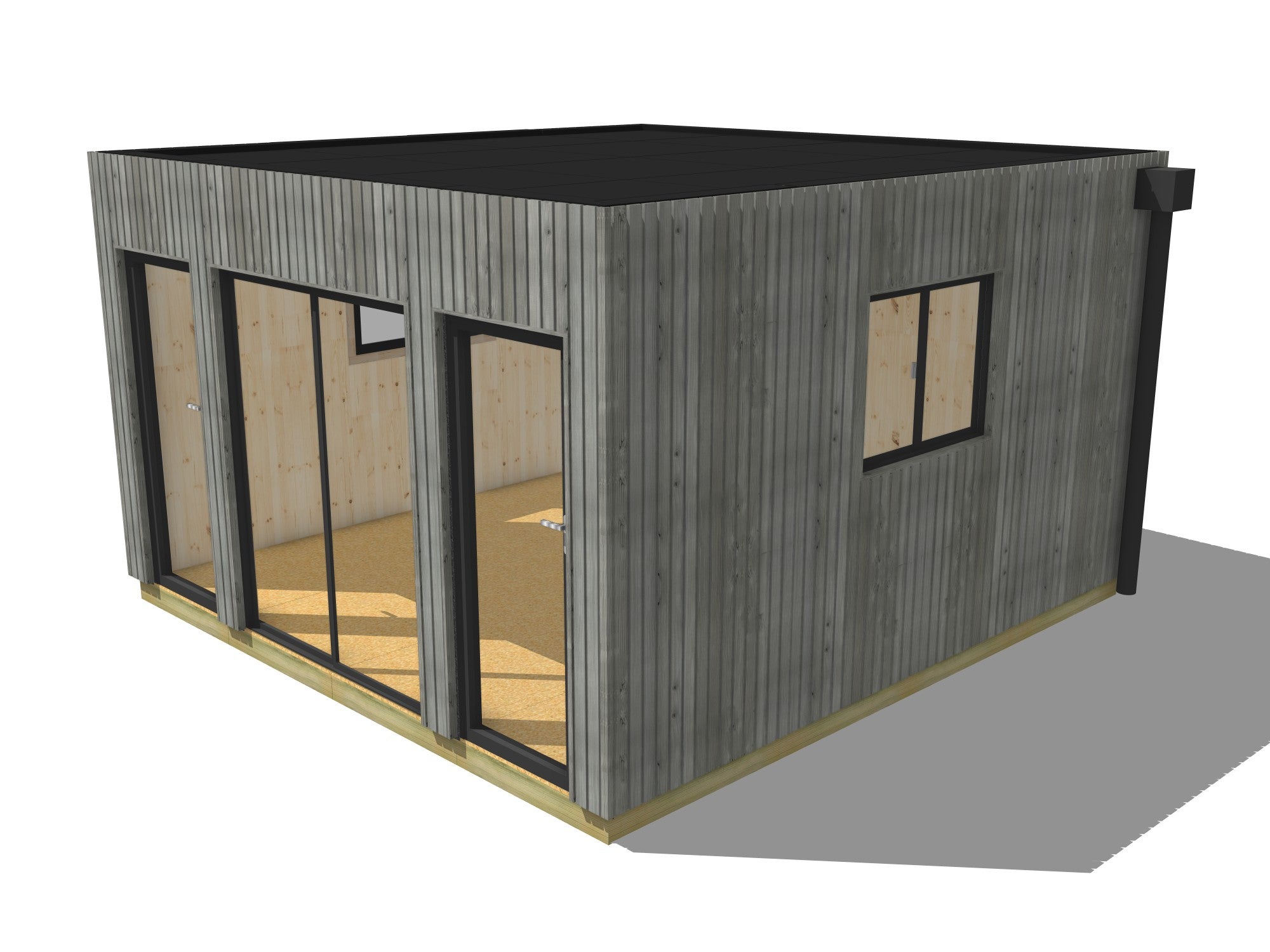Studio de jardin Airbnb en bois 4,4 x 4,6 x 2,7 m avec plancher isolé / menuiseries alu k-line - 2