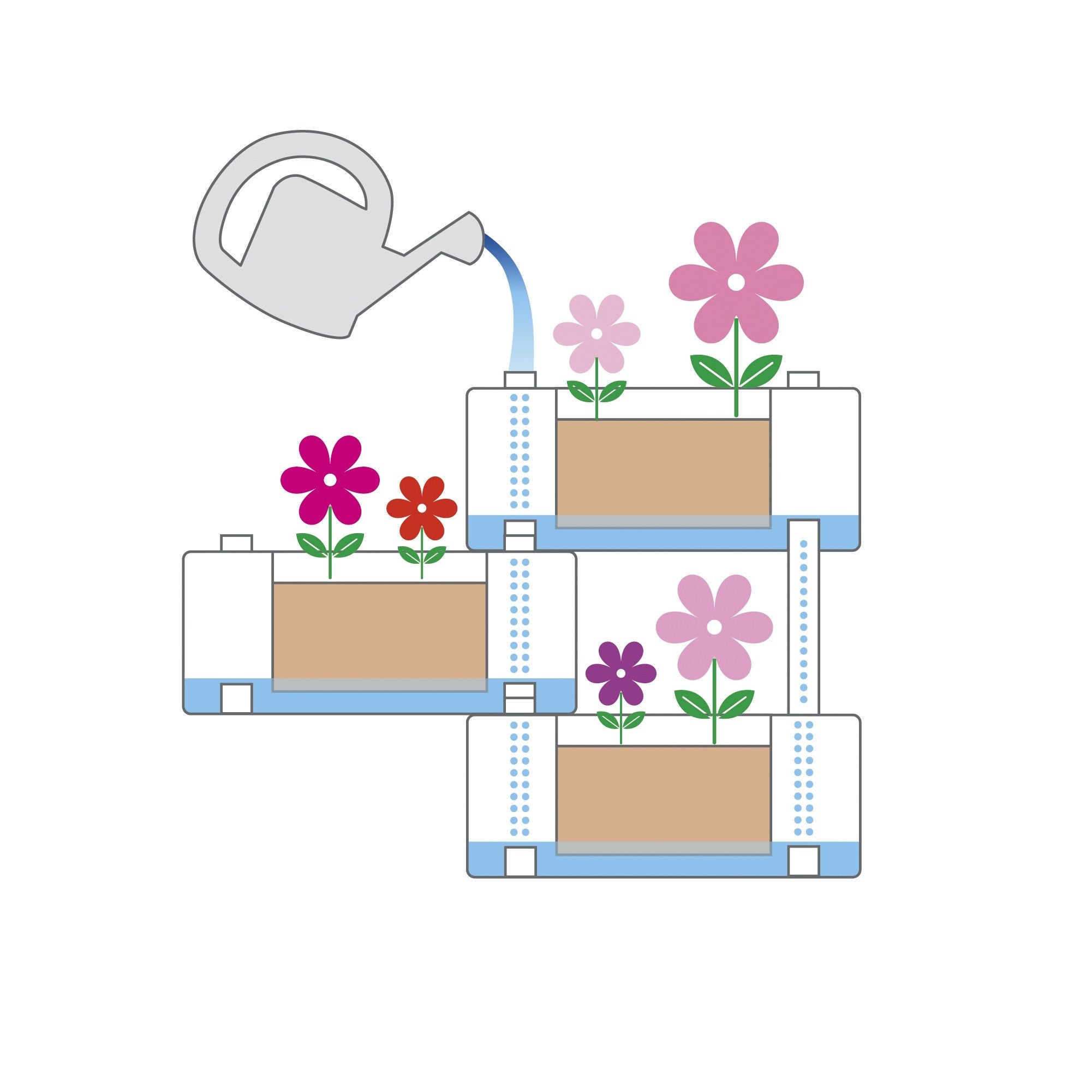 KIT JARDINIÈRE MODULAIRE 'BRIQUE' kit 5 pcs - couleur crème - 5
