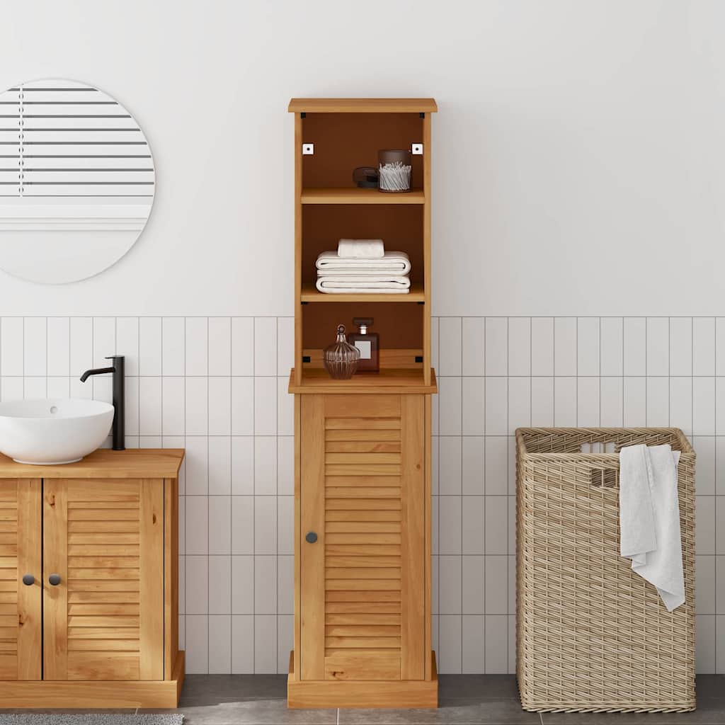 Maison exclusive - juego de muebles de baño vigo 2 pcs marrón y marrón miel