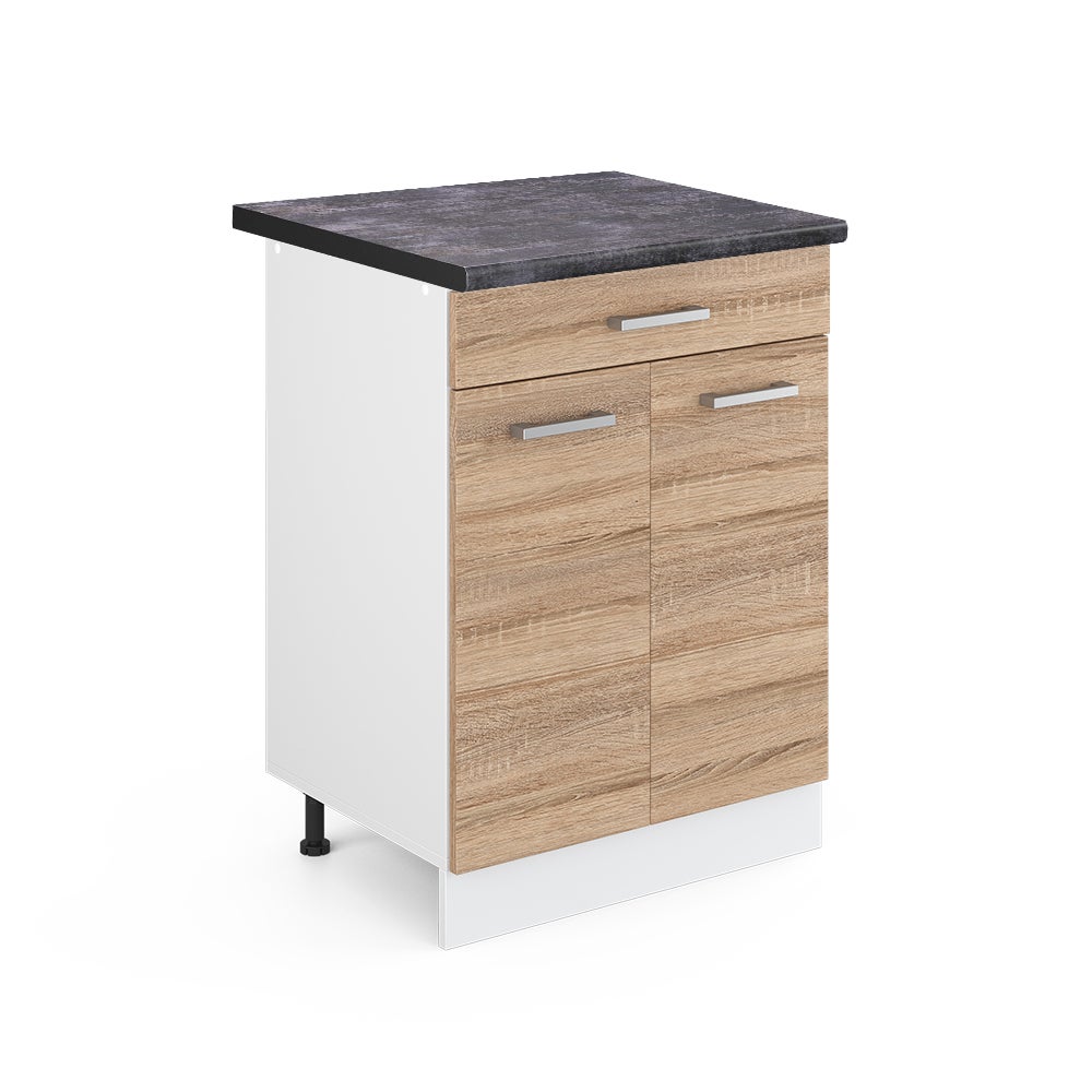 Vicco Szafka dolna do kuchni R-Line, Sonoma, 60 cm z szufladą, BP Antracyt