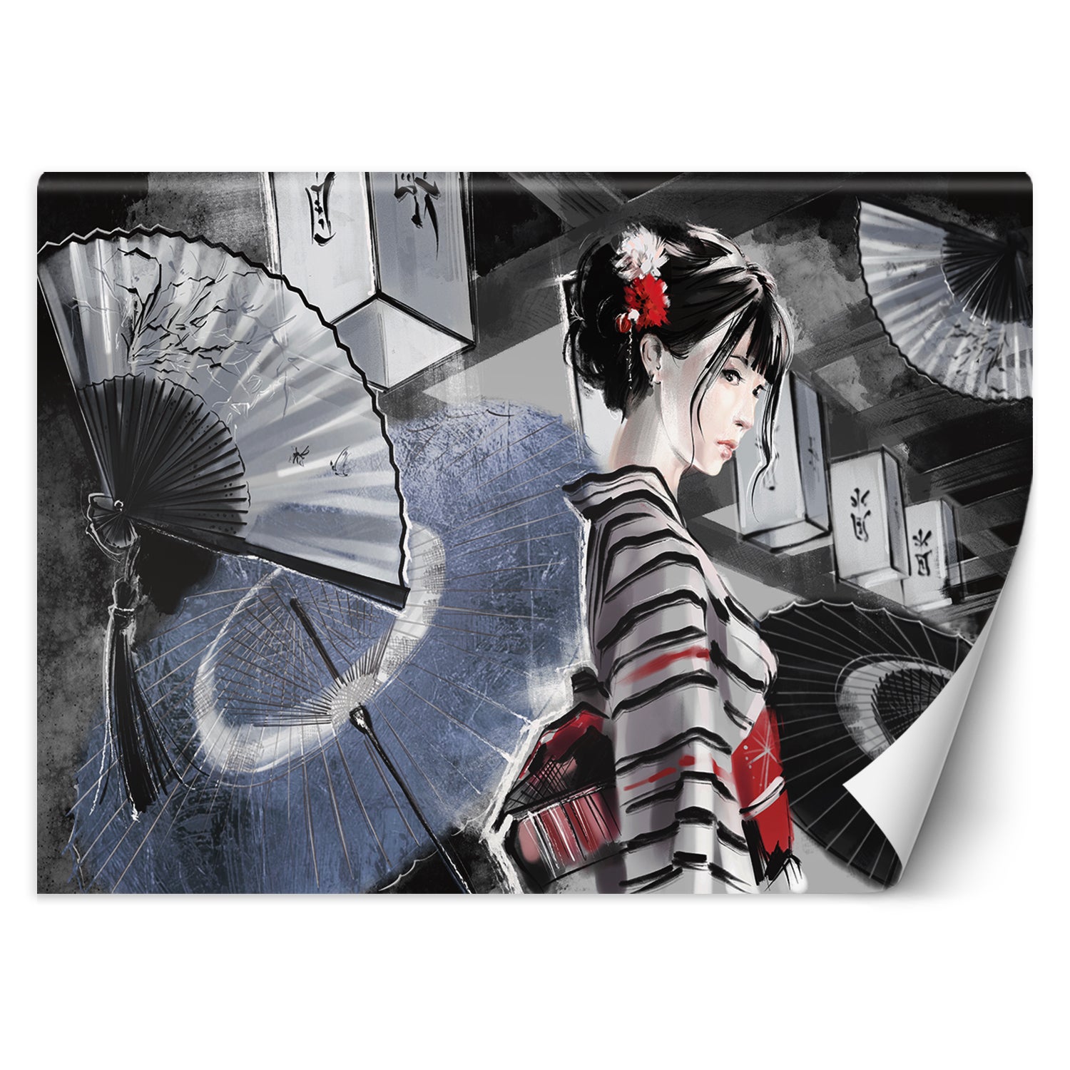 Fototapeta, Gejsza z wachlarzem 450x315