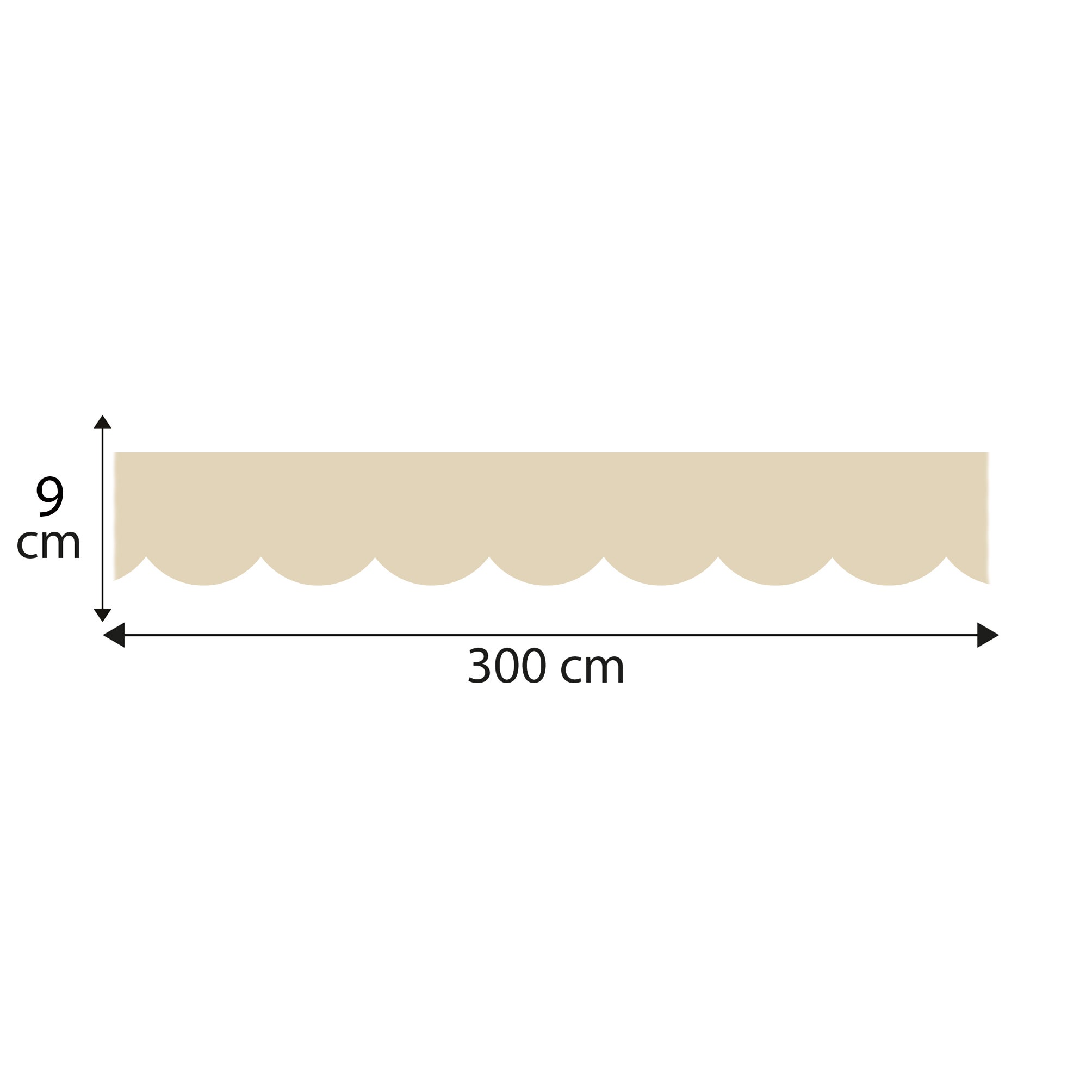Friso decorativo adhesivo, festoneado beige, festoneado, 9 cm x 300 cm - 5