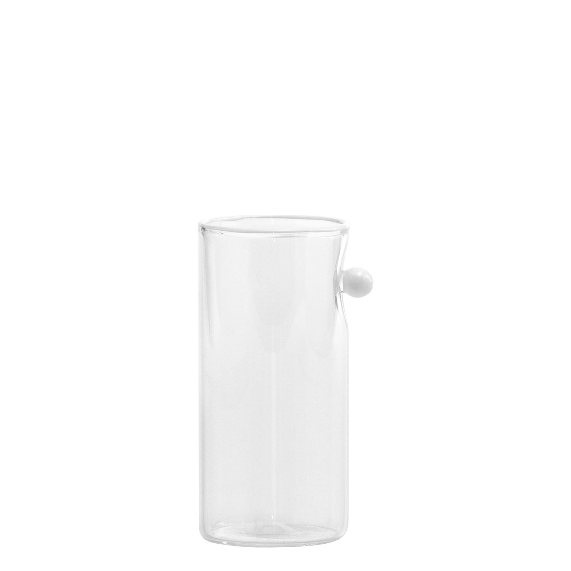 Set Zafferano de 4 pahare de stridii inalte din sticla borosilicata suflata manual cu perla alba decorativa, design modern, pahare transparente 4buc