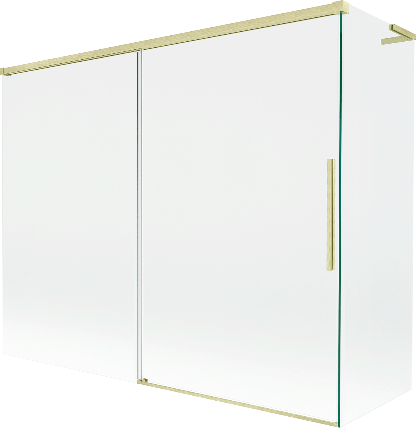 Mexen Rox L parawan nawannowy 2-skrzydłowy rozsuwany 190 + 90 x 150 cm, transparent, złoty szczotkowany - 8C9L-190-090-55-00