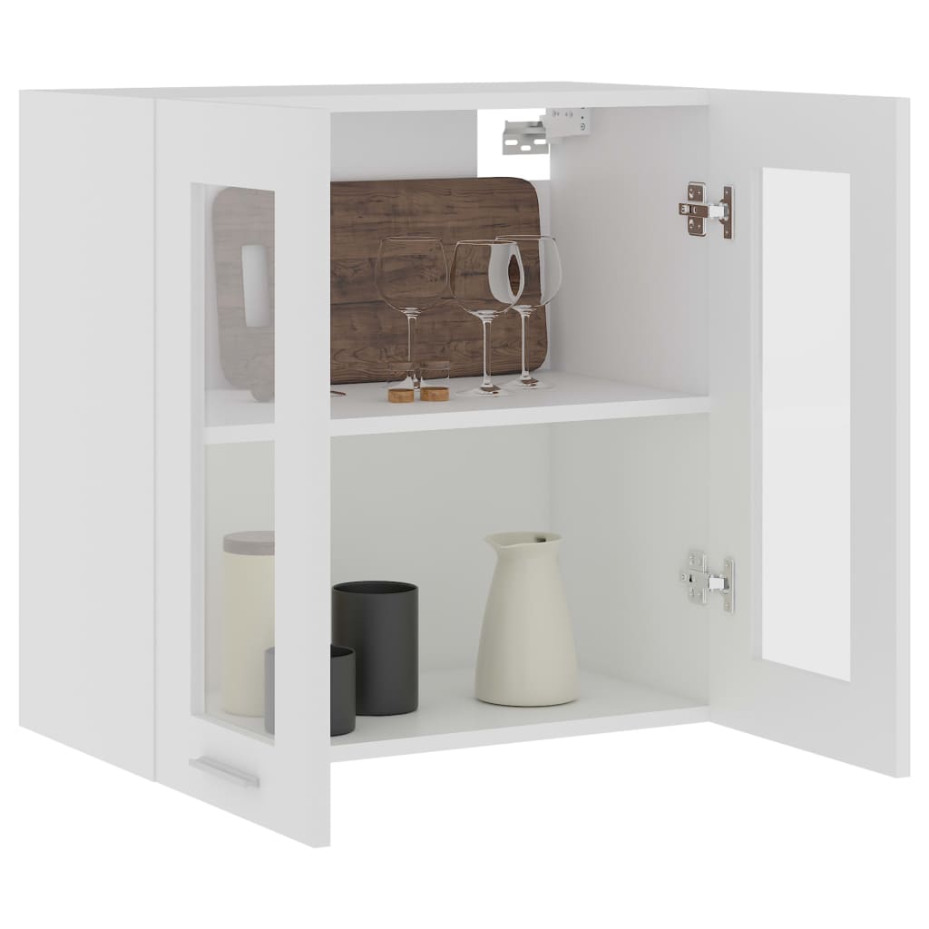 Meuble de rangement | Armoire en verre suspendue Blanc 60x31x60 cm Aggloméré440479 - 4