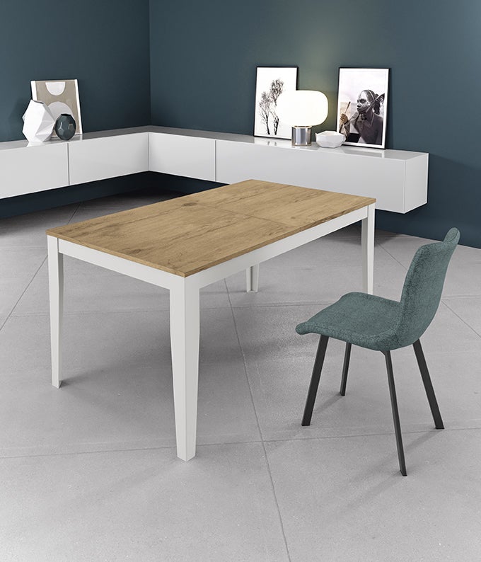 Duży - Stół rozkładany (156/316 x 90 cm) z białej melaminy