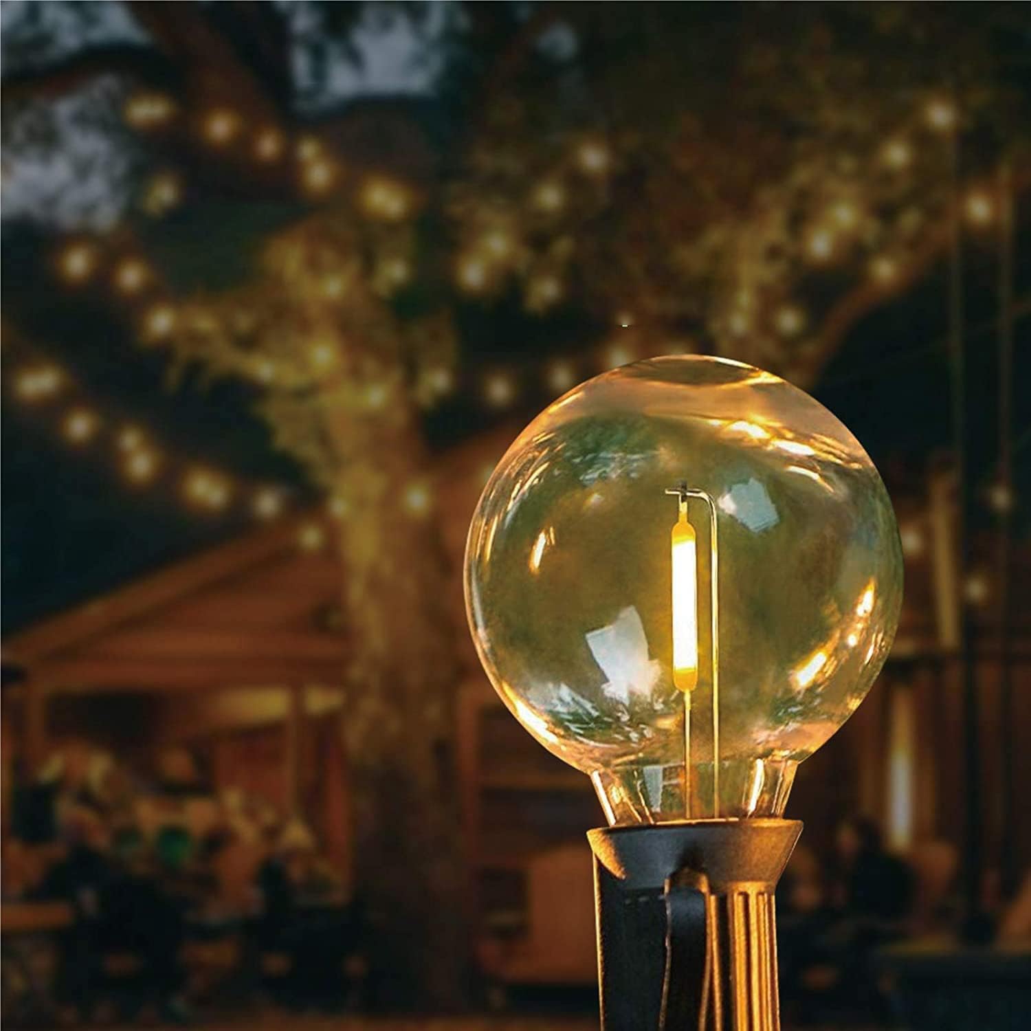 Lot de 20 ampoules LED G40 de rechange avec culot à vis E12 incassables pour guirlandes lumineuses solaires - 5