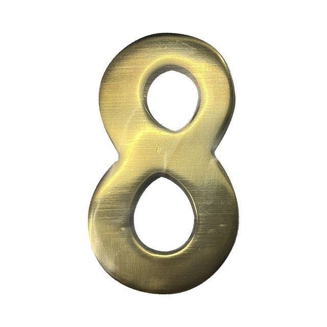 Numéro de maison '6', laiton antique