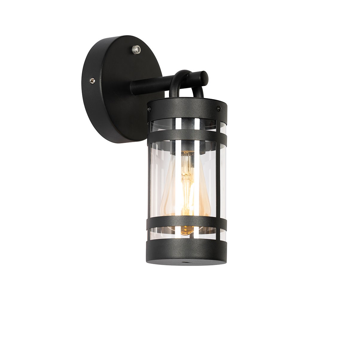 Lampa ścienna zewnętrzna czarna IP44 z czujnikiem zmierzchu - Ruben