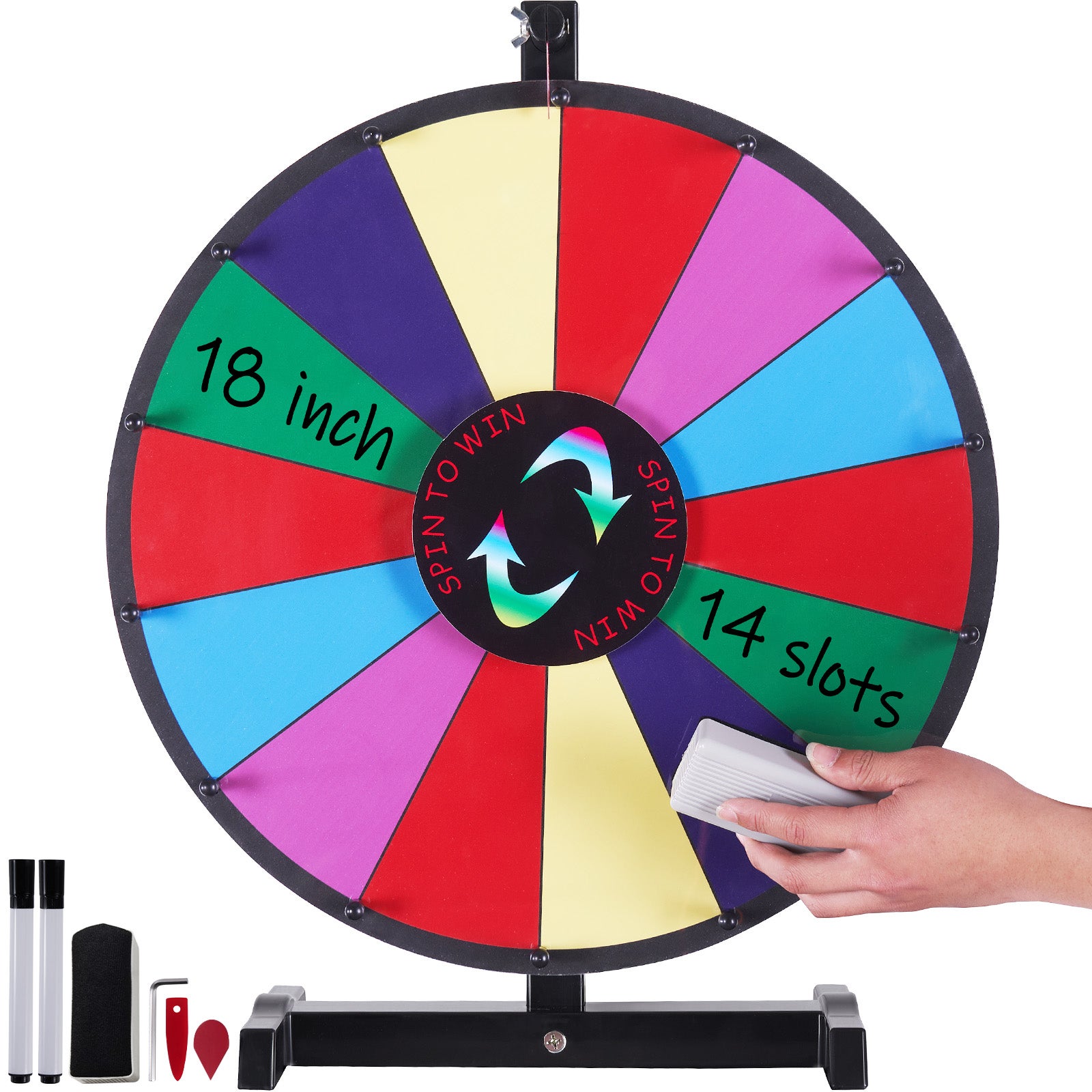 Ruota Della Fortuna 10 Slot Con Supporto - Gioco Da Fiera Con Pennarello Cancellabile E Gomma