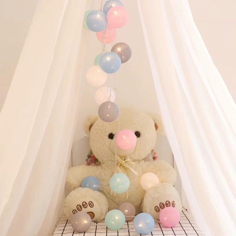 LED String Lights Cotton Ball Guirlandes fées pour maison décoration and Festive Atmosphere - 5