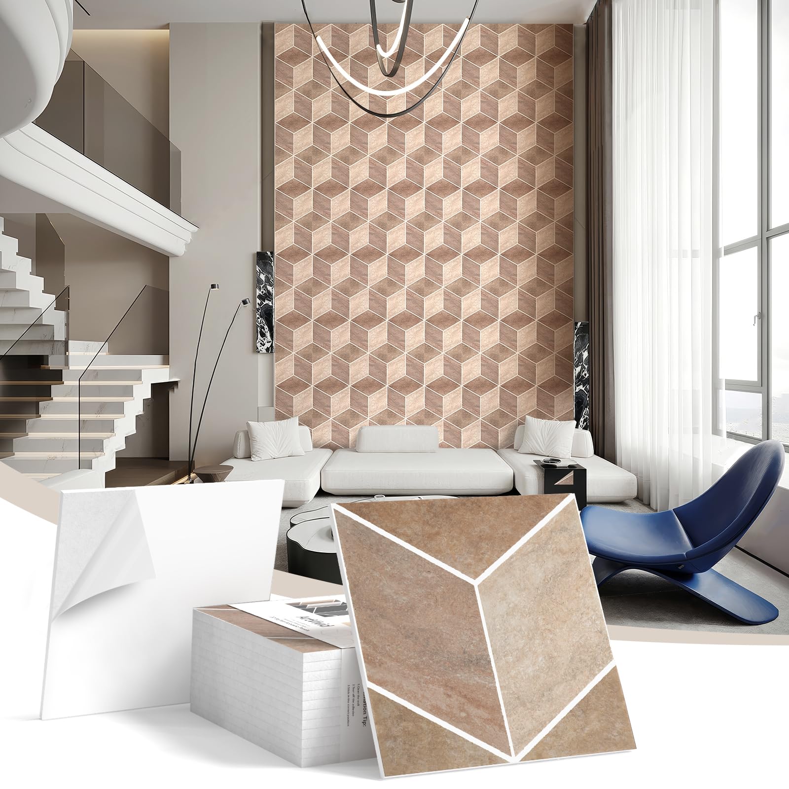 Lot De 12 Panneaux Acoustiques Autocollants, 30 X 30 X 0,9 Cm, Panneaux