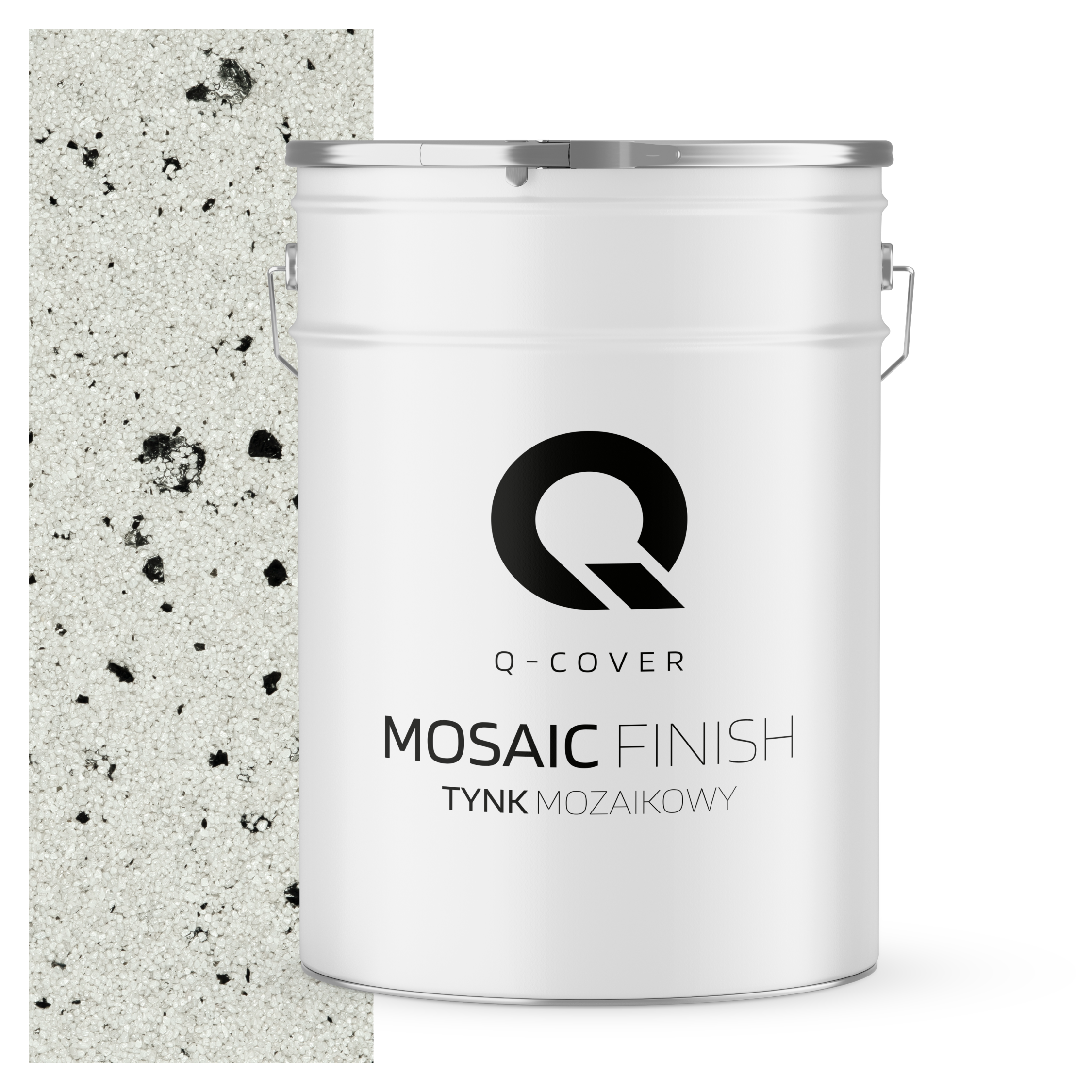Tynk Mozaikowy Q-Cover Biały z czarną miką M02 25KG