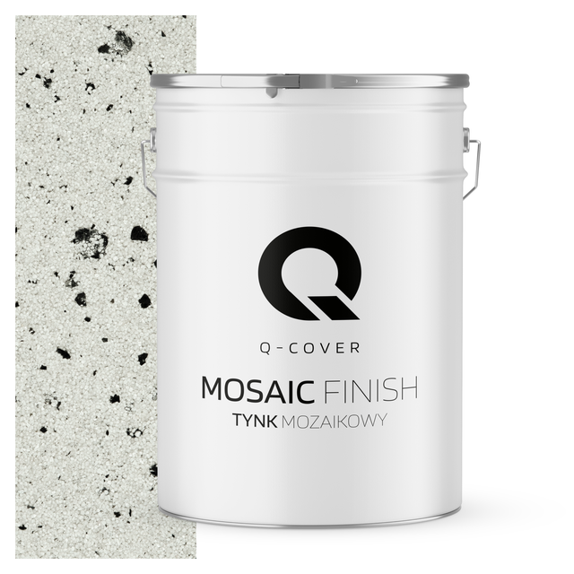 Tynk Mozaikowy Q-Cover Biały z czarną miką M02 25KG