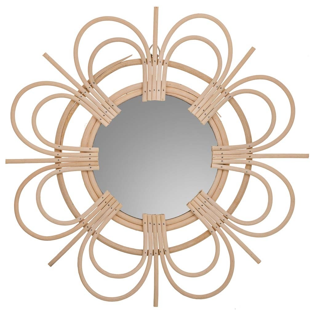 Miroir en bambou marron d40/16,5x02h - 2