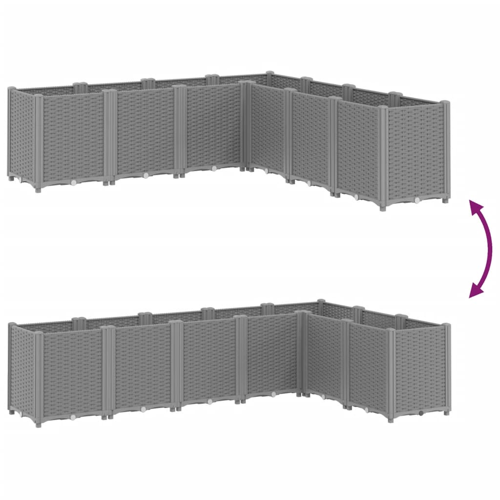 Maison Exclusive - Jardinière gris clair 160x160x53 cm polypropylène - 6