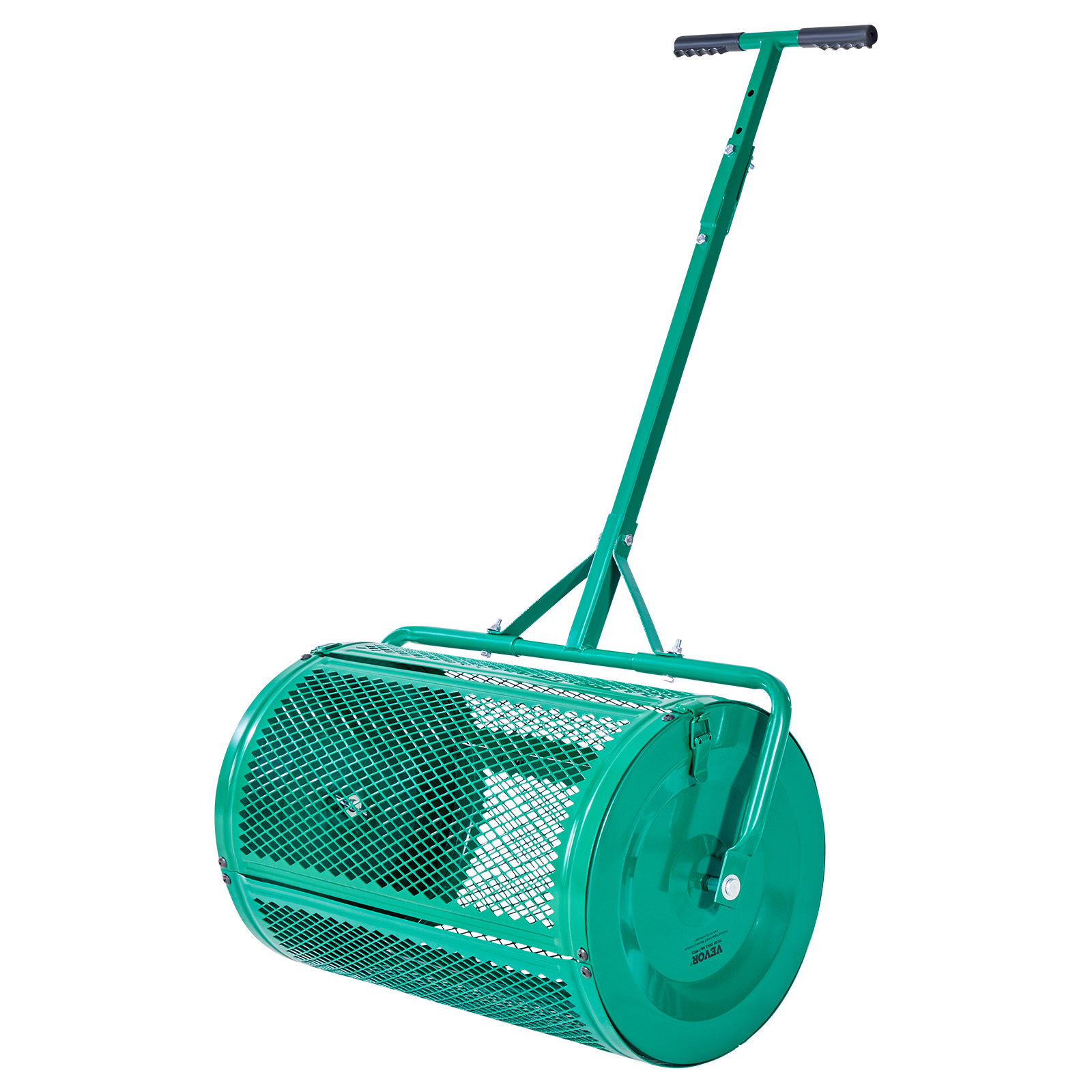 Spandiconcime per compost VEVOR, acciaio, 60 cm, a rullo, manico a T regolabile, cestello a rete, per prati/terreni agricoli, verde - 9