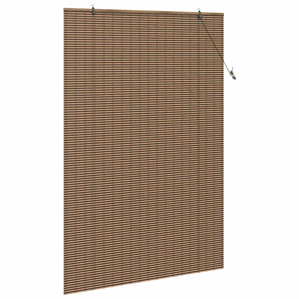 Roleta z zasłonami Brązowy 140 x 220 cm Bambus vidaXL - 5