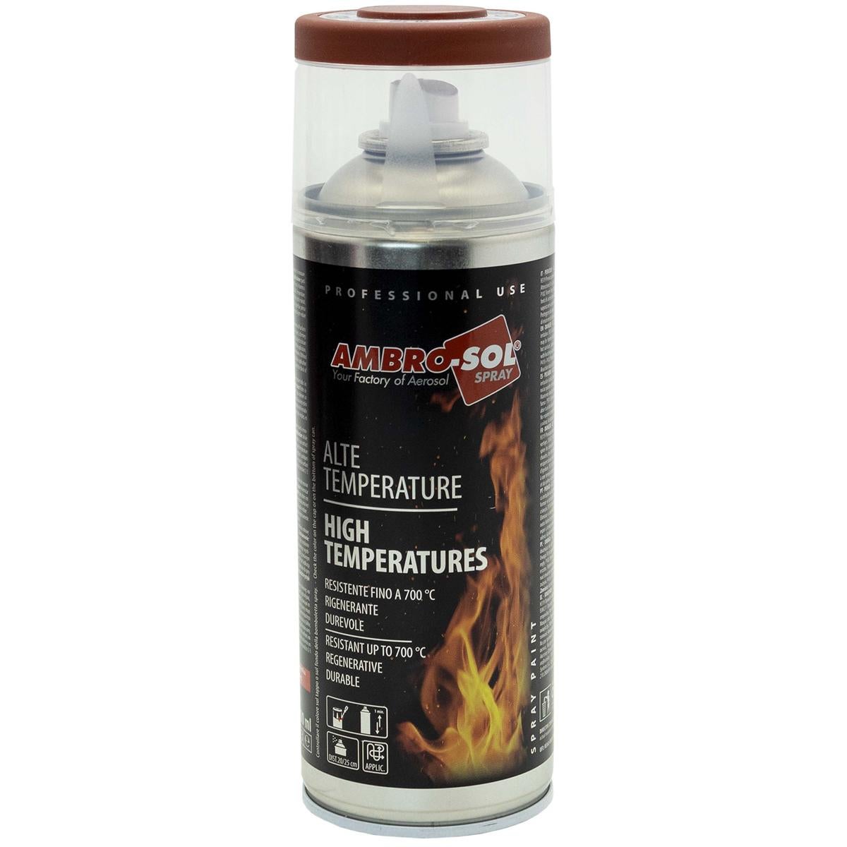 Bombe de peinture - Haute température - Résistance jusqu'à 700C - Noir mat - 400ml - 3